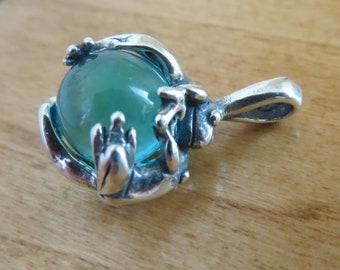Solid 925 Sterling Silver Two Frogs with a Gemstone Pendant My Original  - Chains are Optional