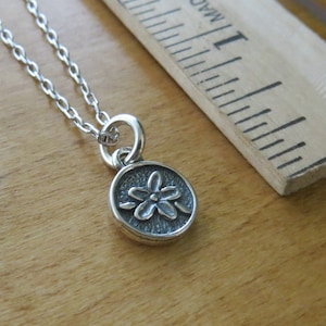 Solid 925 Sterling Silver Forget Me Not Flower Pendant Memorial Charm or Earrings - Handmade here in the USA - Chains are Optional