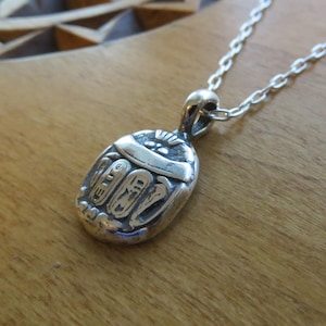 Solid 925 Sterling Silver Vintage Style Egyptian Scarab Double Sided Pendant Charm Necklace -Handmade here in the USA -  Chains are Optional