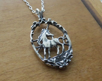Solid 925 Sterling Silver Vintage Style Unicorn Pendant Necklace - Chains are Optional