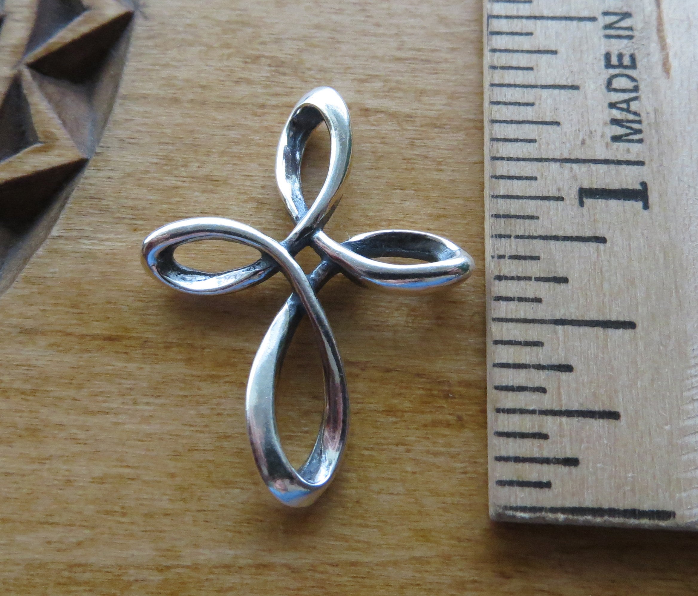 Solid 925 Sterling Silver Celtic Infinity Cross Necklace Pendant ...