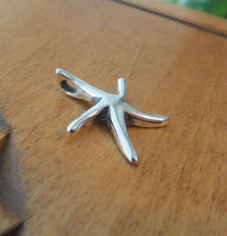 STERLING SILVER Starfish Sea Star Starfish Pendant Necklace Chain Optional