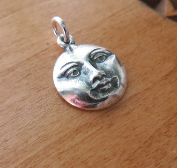 Solid 925 Sterling Silver Full Moon Goddess Pendant Charm Necklace and or  Earrings Handmade here in the USA Chains are Optional