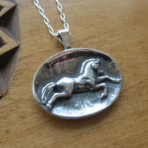 Solid 925 STERLING SILVER Baroque Horse Equestrian Jewelry Pendant Necklace - Chain Optional