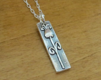 Solid 925 Sterling Silver Tulip Flower My Original - Charm Necklace or Earrings - Handmade in the USA -