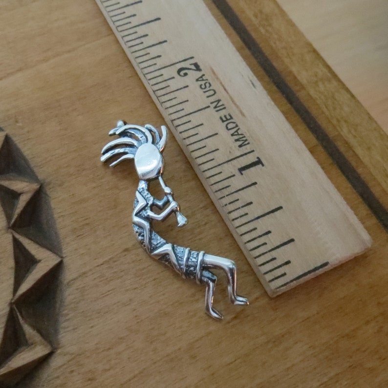 Solid 925 Sterling Silver Kokopelli Flute Player Good Luck Etsy