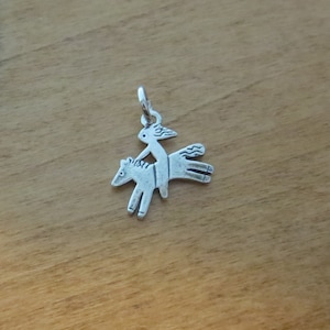 My Original tiny Solid 925 Sterling Silver Horse Pony Bareback Rider Charm Necklace or Earrings - Handmade here in the USA - Chains Optional
