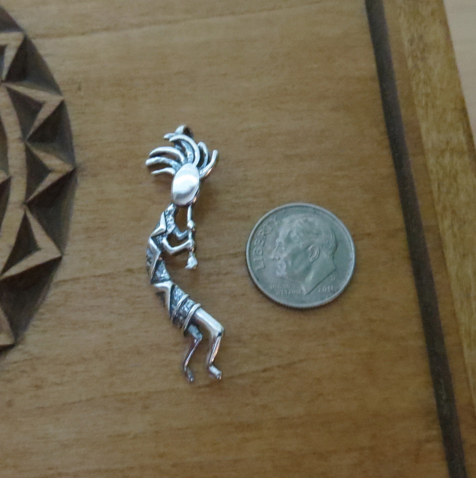 Solid 925 Sterling Silver Kokopelli Flute Player Good Luck Etsy