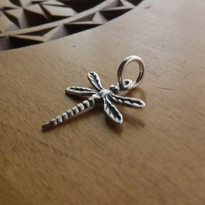 Solid 925 Sterling Silver Tiny Dragonfly - Charm and or Earrings - Handmade here in the USA - Chains are Optional