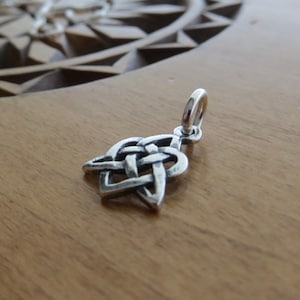 Solid 925 Sterling silver -My Original Tiny Celtic Trinity Heart Love Knot Necklace or Earrings - Handmade here in the USA - Chains Optional