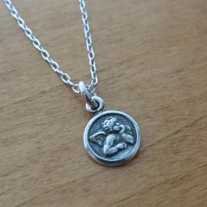 Solid 925 Sterling Silver Tiny Angel Cherub Charm Necklace or Earrings -  Handmade here in the USA - Chains are Optional