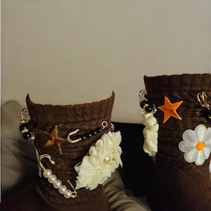 Junk socks with patches and pins