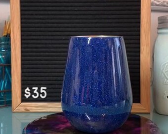 Deep Blue-Stemless Wine Tumbler