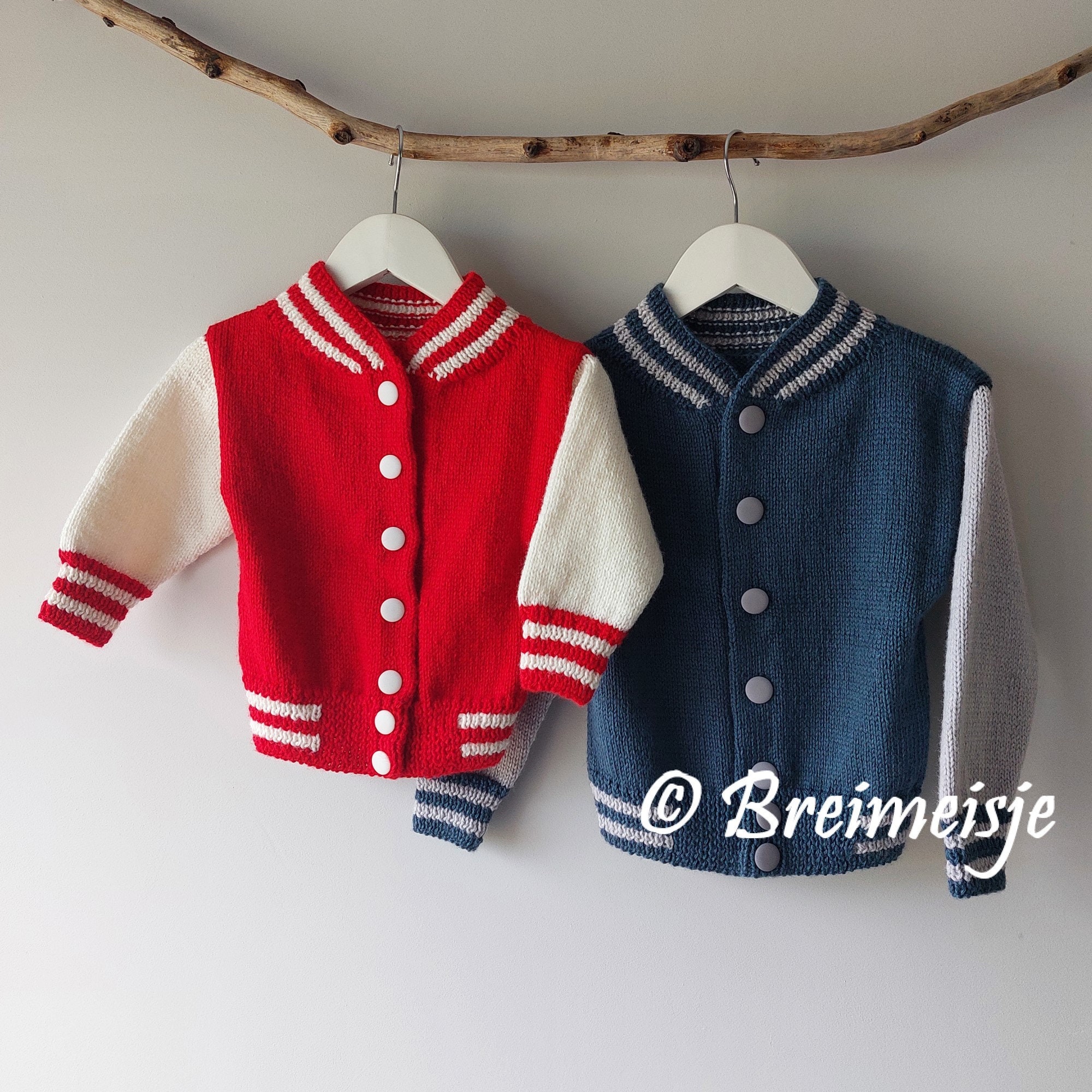 Letterman Jacket Knitting Pattern | 9 Sizes 0-12 Years | Only English ...