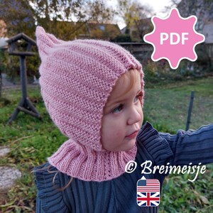 Pixie Hat Knitting Pattern | For Baby or Toddler | English Only | On two straight needles | Row by row description with lots of photos!