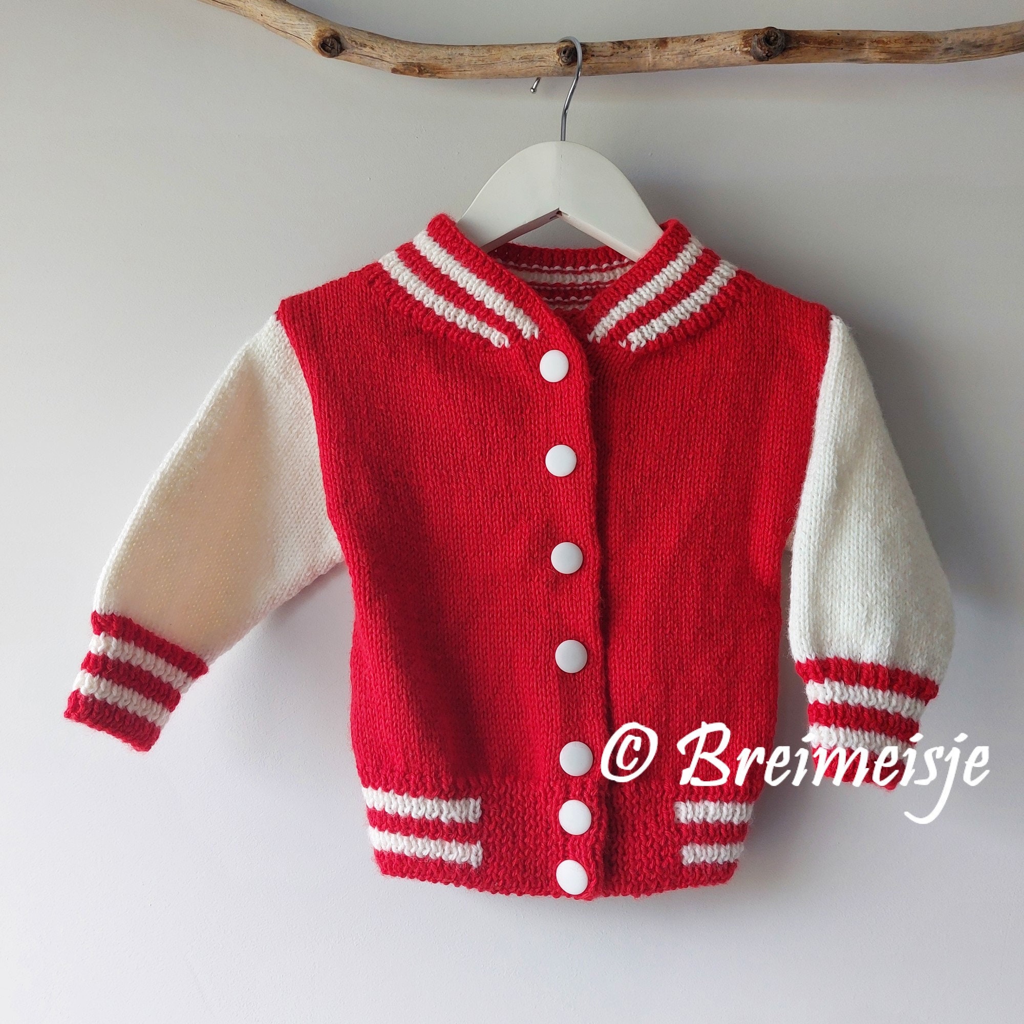 Letterman Jacket Knitting Pattern Baby 4 Sizes 0-24 Months