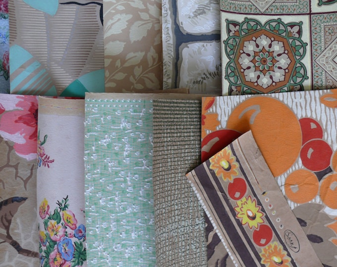 Half a Sq.Yd Some Amazing Images and still very Bright. French Vintage Wallpaper for Crafting and Projects With Patterns from 1920-1950