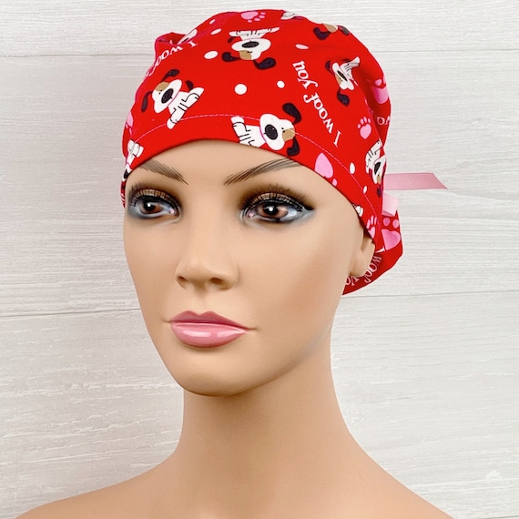 Surgical Scrub Caps Ponytail Scrub Hat Scrub Caps I Woof You