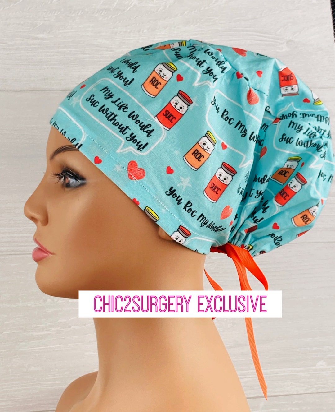 Scrub Hats for Women Women's Tieback Hat Scrub Caps You Roc My World