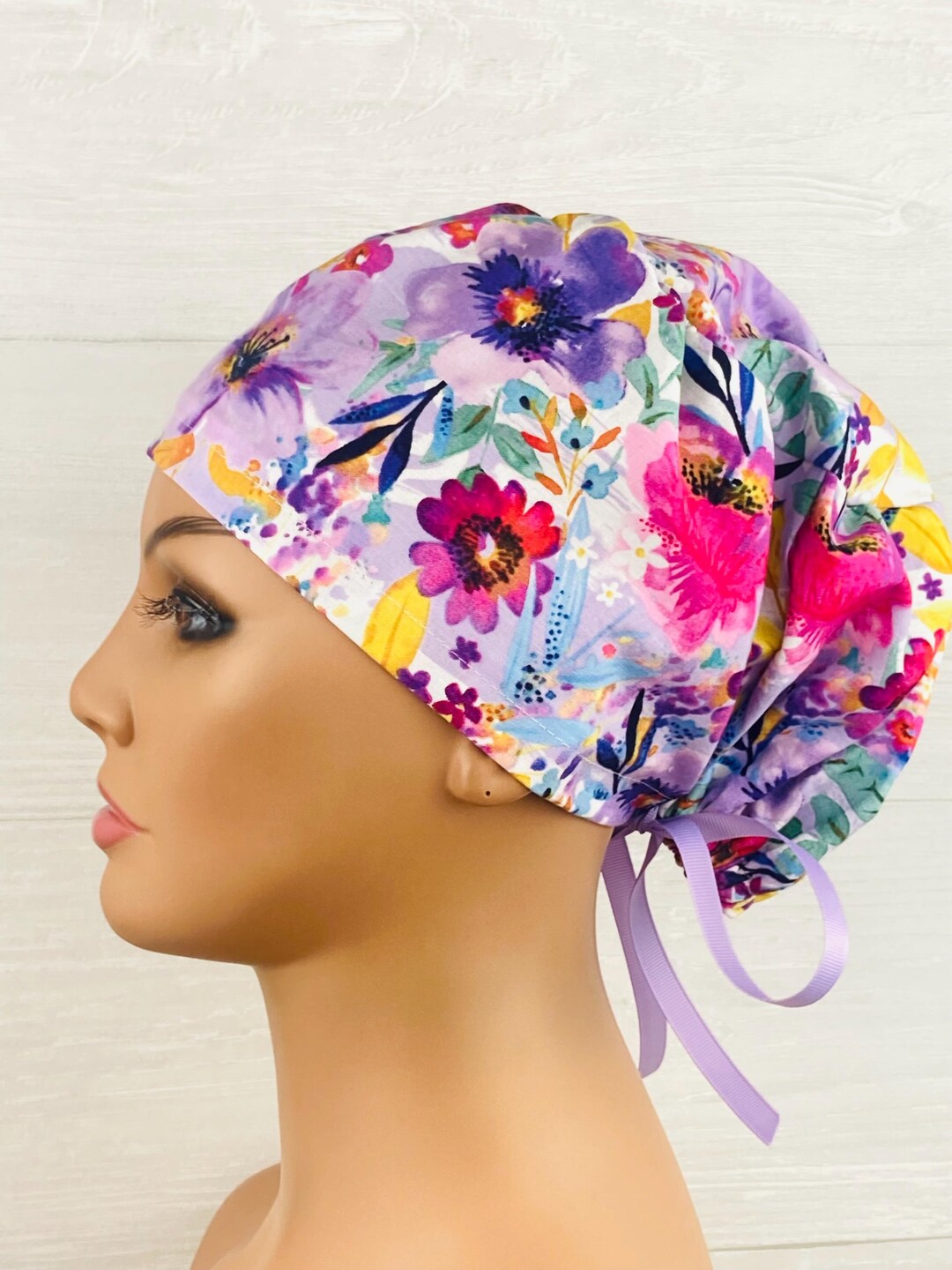 Riso Floral Scrub Hat main image 1