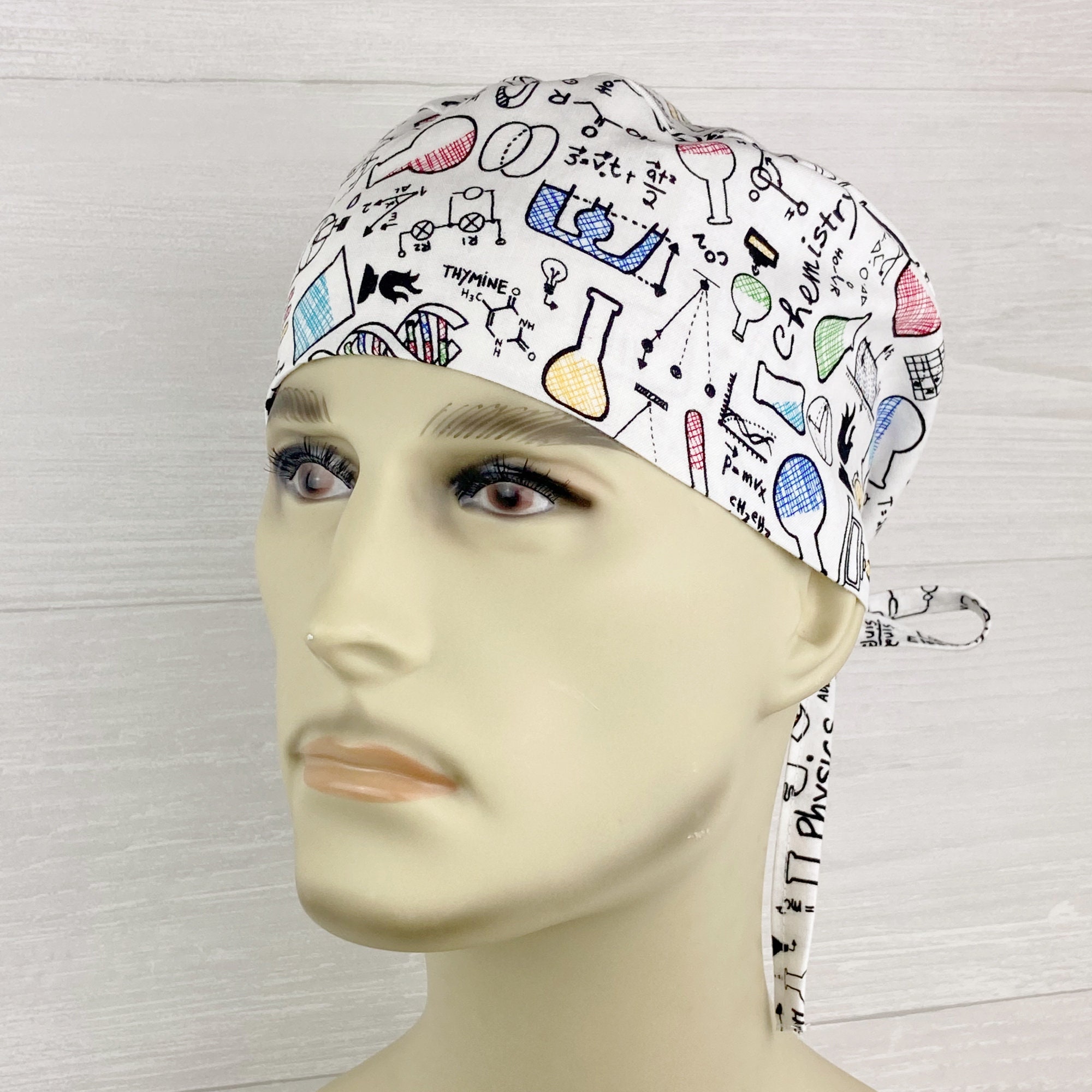 Men's Scrub Hat Men's Scrub Cap Men's Tieback Etsy