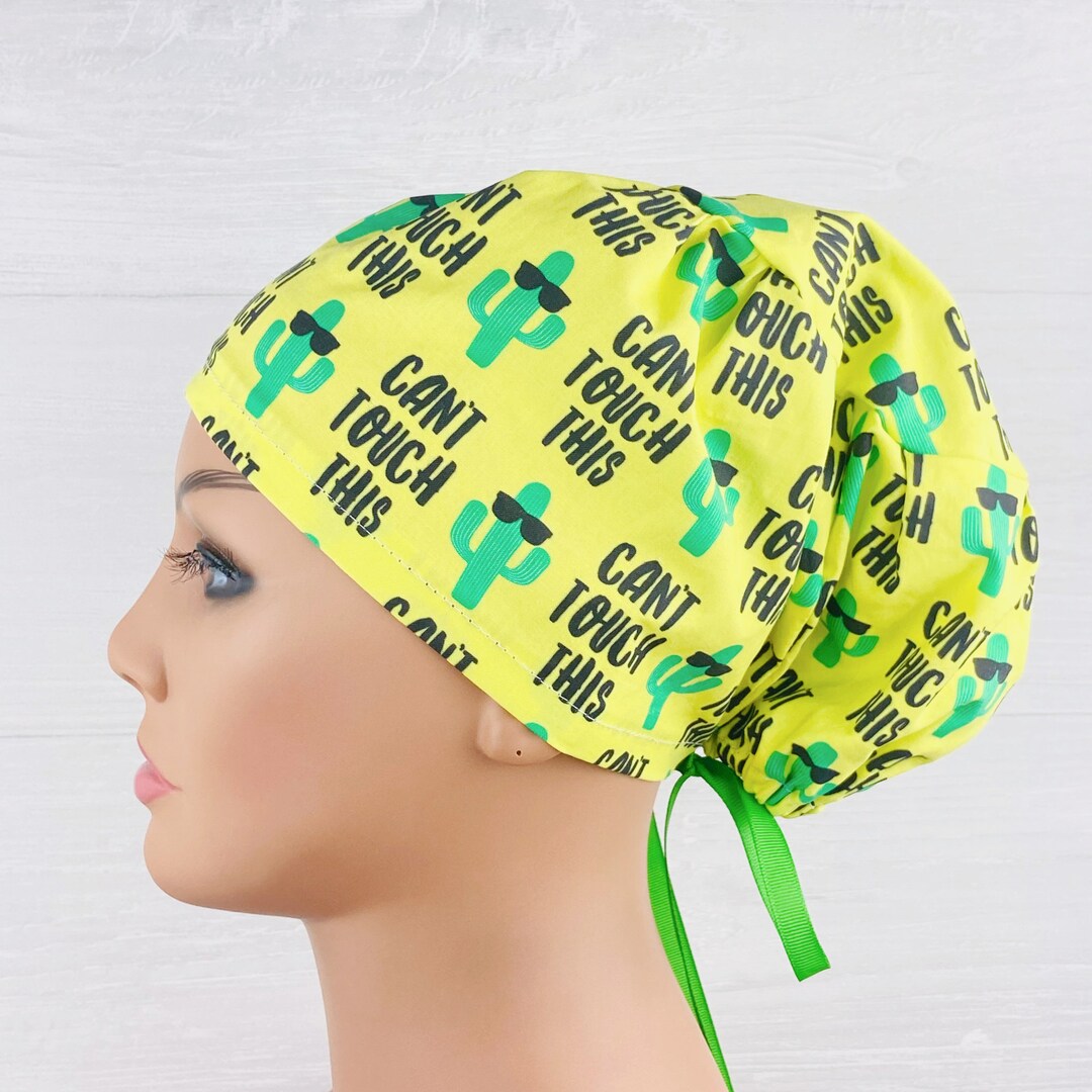 Scrub Hats for Women Women's Tieback Hat Scrub Caps Can't Touch This
