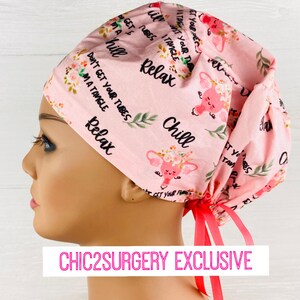 Scrub Hats for Women - Women&#39;s Tieback Hat - Scrub Caps - Don&#39;t Get Your Tubes in a Tangle - Gynecology Scrub Cap - Gynecology Scrub Hat