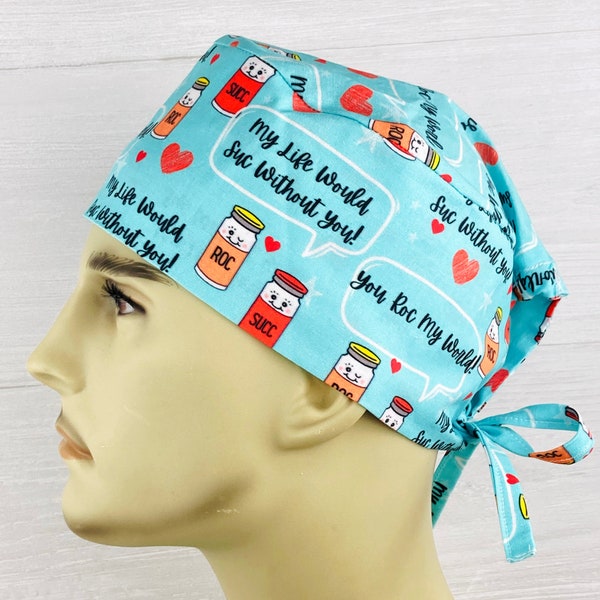 Men's Scrub Hat - Men's Scrub Cap - Men's Tieback Hat - You Roc My World - Anesthesia Scrub Hat - Anesthesia Scrub Cap