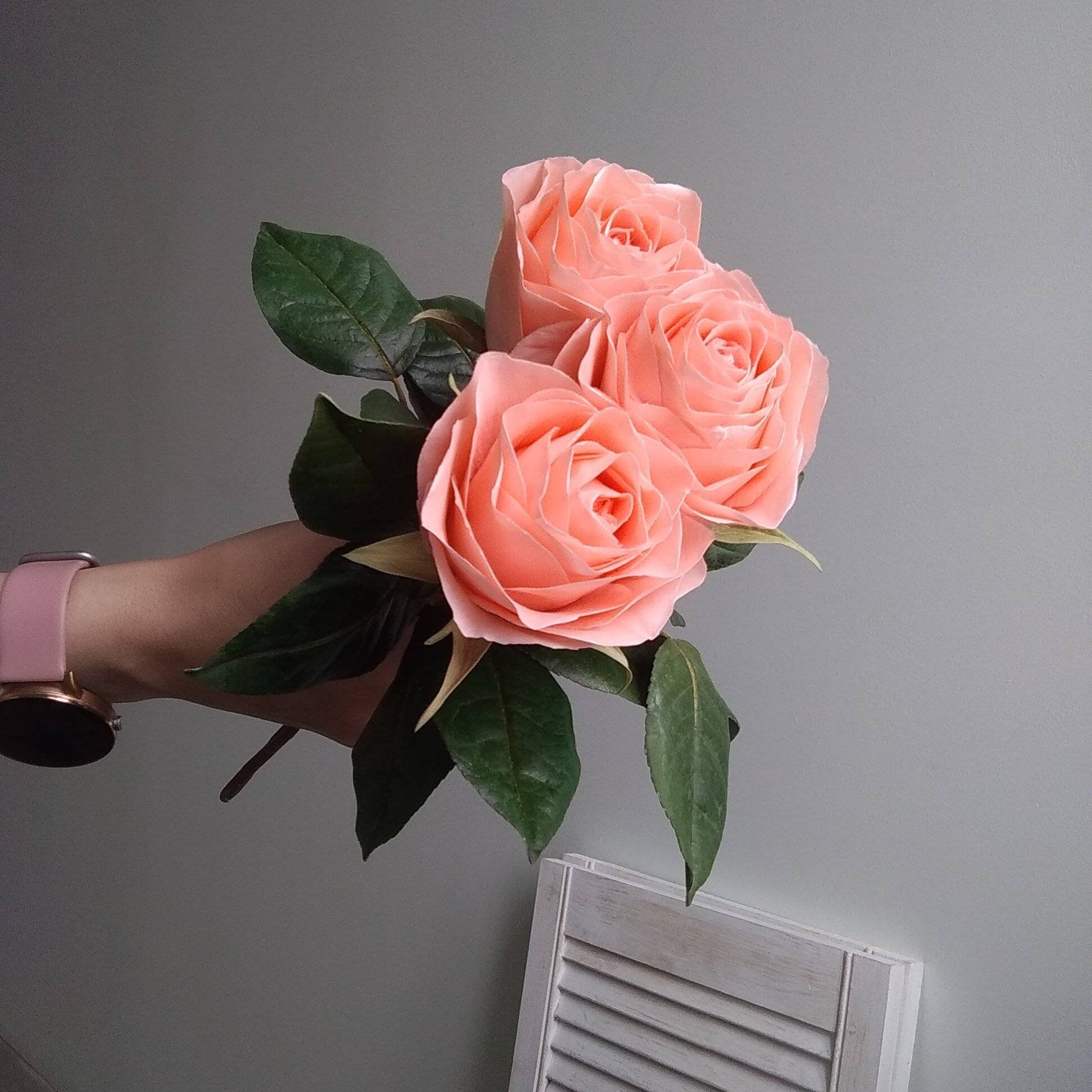 Peach artificial flowers bouquet Roses Floral arrangement Etsy