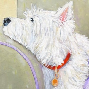 Westie MATTED ACEO Dog Print 4x6 Custom Matted ACEO Print Painting  West Highland Terrier Westie  "Perfect Fit" Denise Randall Good Dog Jack