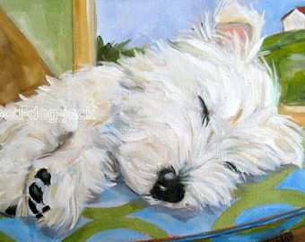 Westie Dog West Highland Terrier WESTIE Dog Art 8x10 MATTED PRINT Painting "Little Angel"- Denise Randall - Good Dog Jack