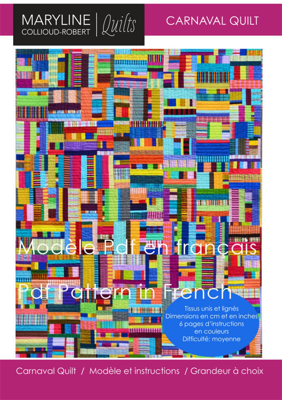 Carnaval Quilt in French Etsy