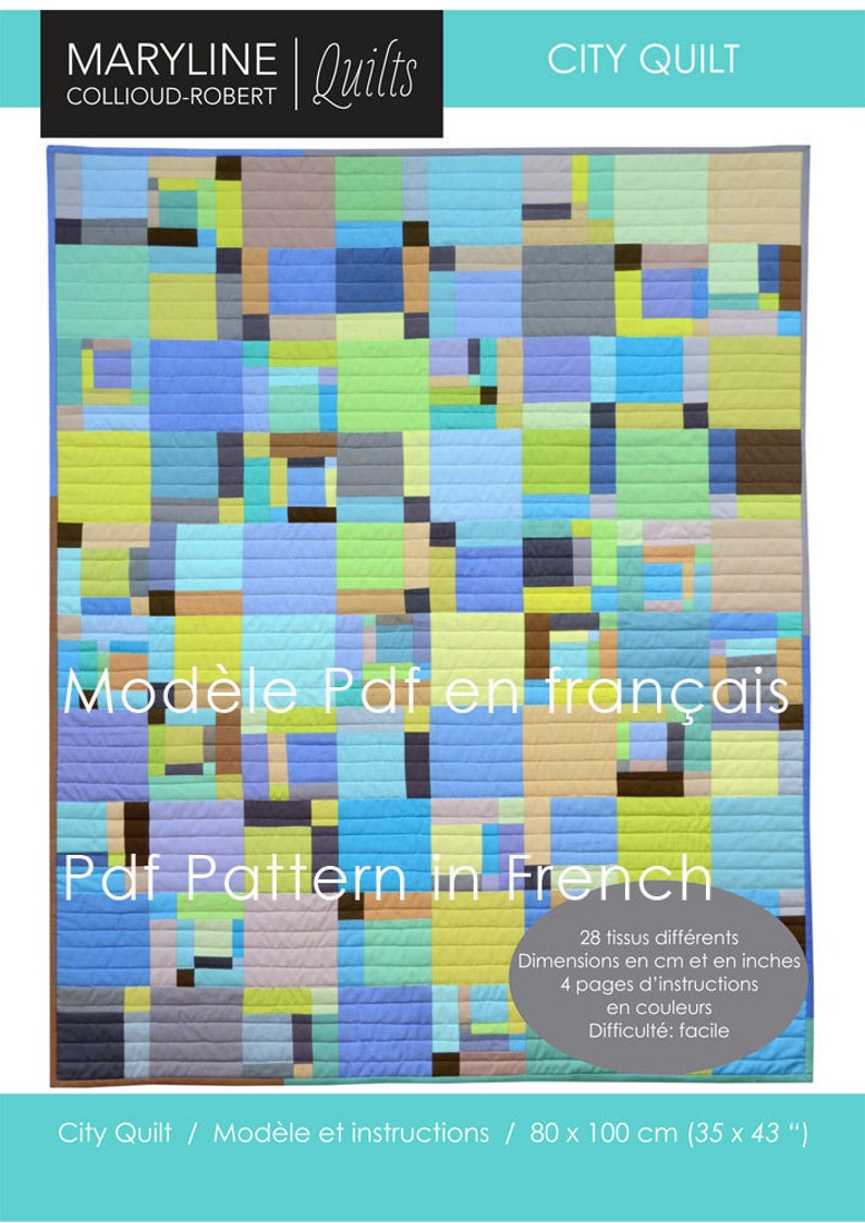 City Quilt in French Etsy