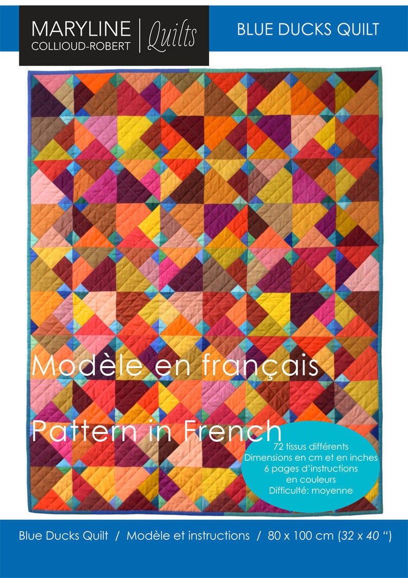 Blue Ducks Quilt in French image 1