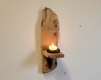 Character Dorset Driftwood and Ceramic Night light Candle Holder Sconce