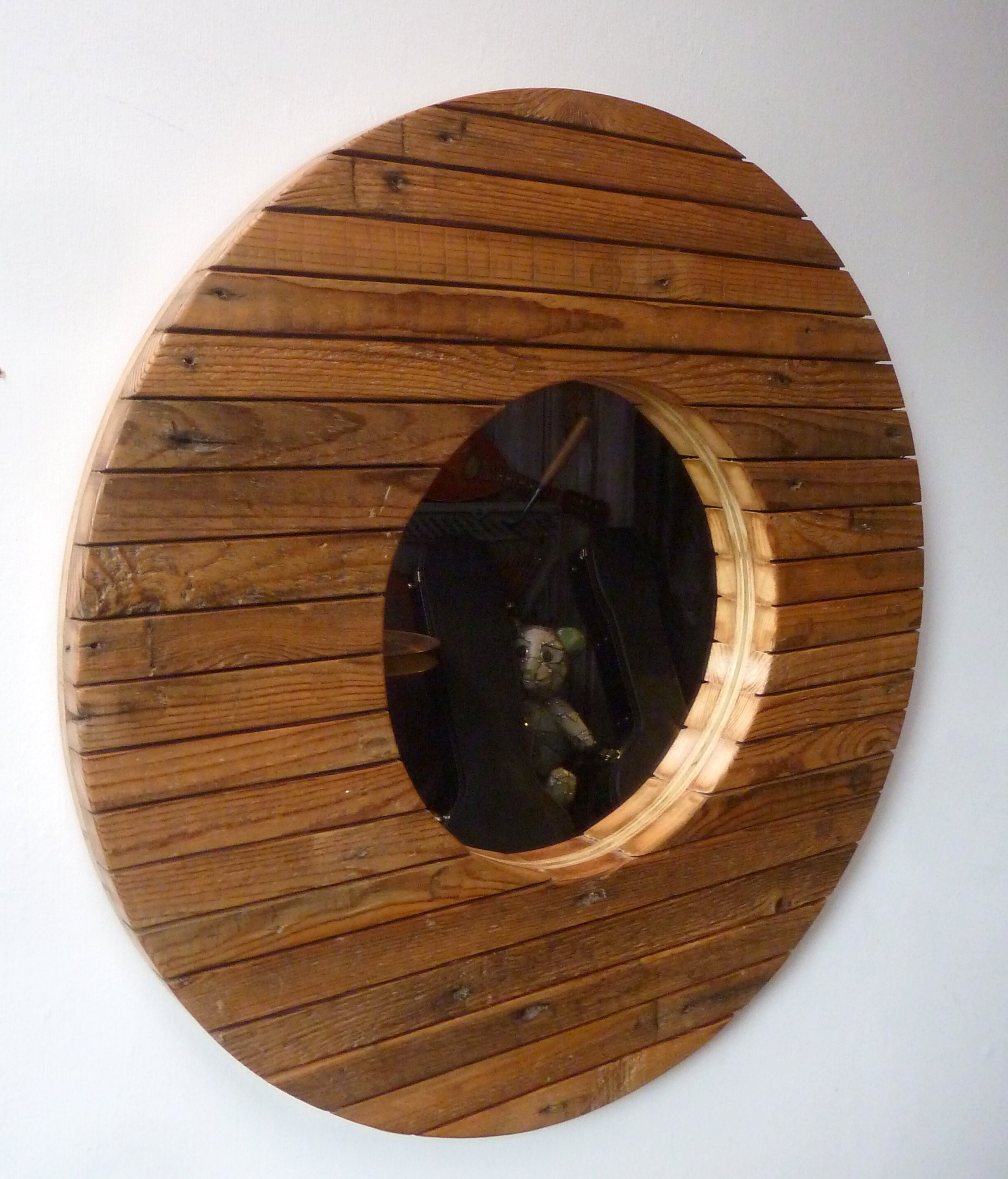 Distressed Round Circular Porthole Wooden Pine Wall Hung Etsy