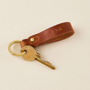 Personalized Leather Loop Keyring
