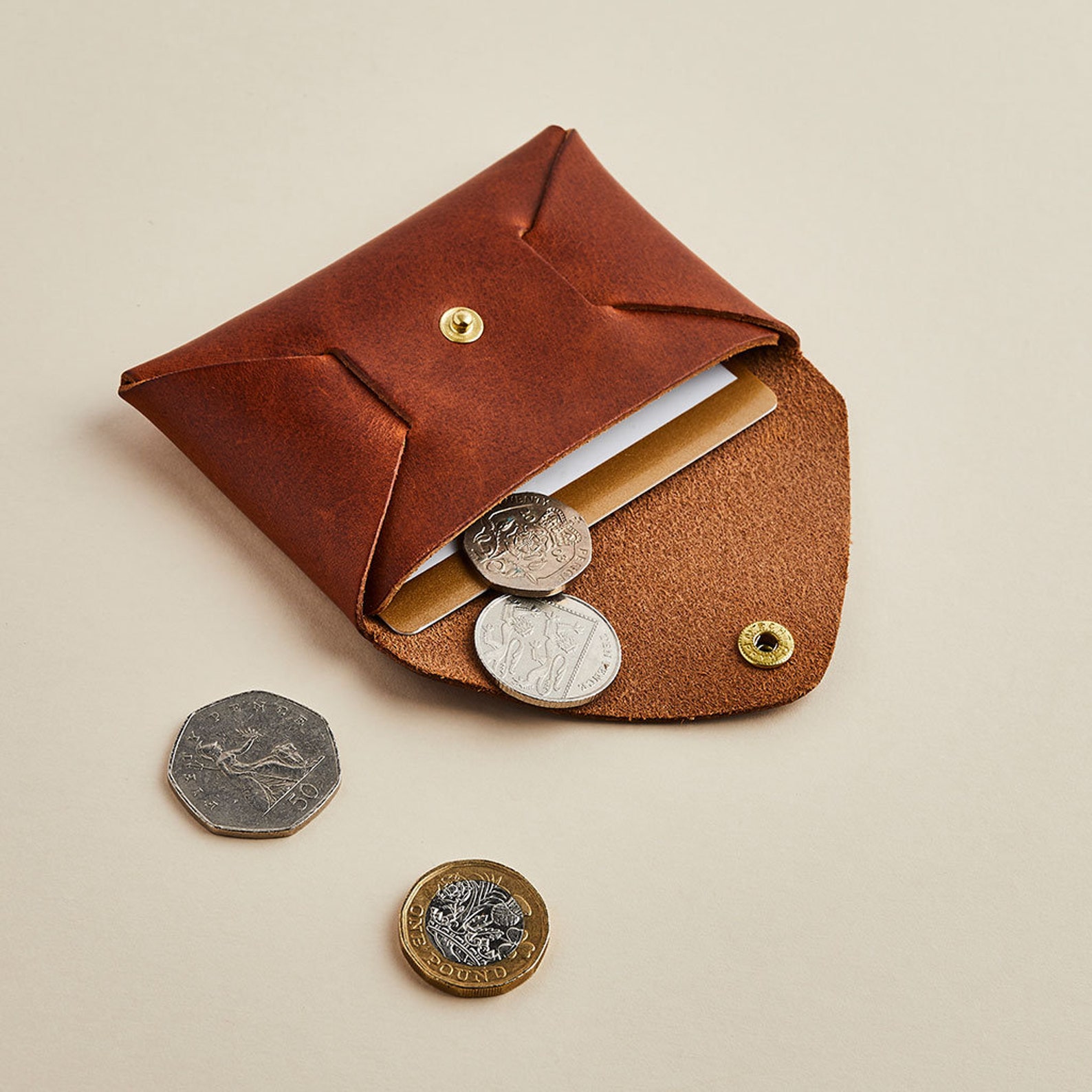 Handmade Leather Coin Pouch With Personalised Initials / Etsy