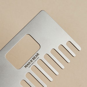 Personalised Beard Comb And Bottle Opener Wallet Sized Unique Father's Day Gift for Him Best Man and Groomsmen Gift with Message image 2