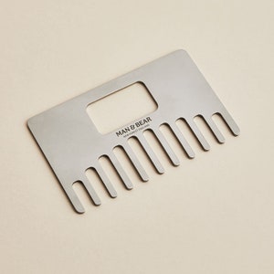 Personalised Beard Comb And Bottle Opener Wallet Sized Unique Father's Day Gift for Him Best Man and Groomsmen Gift with Message image 3