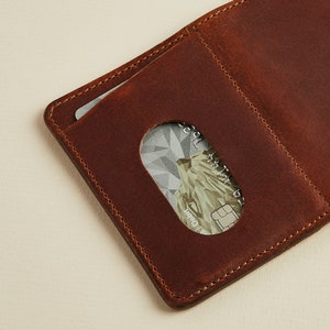 Cartera de cuero personalizada con protección RFID / Cartera de cuero para hombre + titular de la tarjeta / Seguridad contra fraude RFID / Regalo de cartera de cuero grabado imagen 3