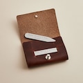 Personalised Collar Stays / Engraved Collar Stiffeners + Leather Pouch / Wedding Day Gift for Groom, Groomsmen / Father's Day Gift for Him