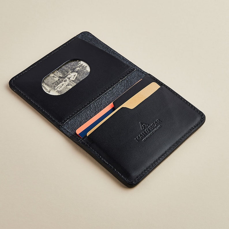 Cartera de cuero personalizada con protección RFID / Cartera de cuero para hombre + titular de la tarjeta / Seguridad contra fraude RFID / Regalo de cartera de cuero grabado imagen 4