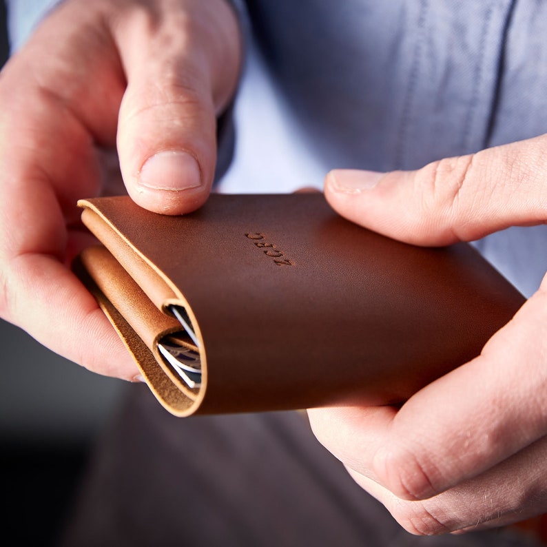 Leather Men's Wallet with Personalised Initials / Handmade Etsy