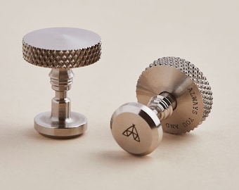 Personalized Knurled Stainless Steel Cufflinks | Hidden Detail, Wedding Gift