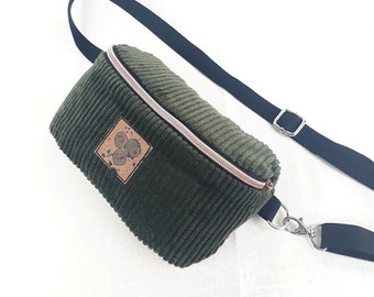 Small corduroy belly bag - hip bag - crossbody bag - belt bag