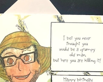 Old man birthday card