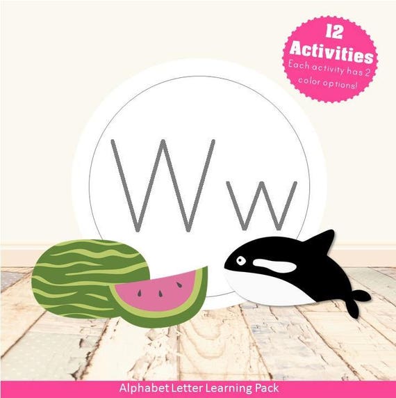 Letter W Alphabet Letter Learning Pack | Etsy