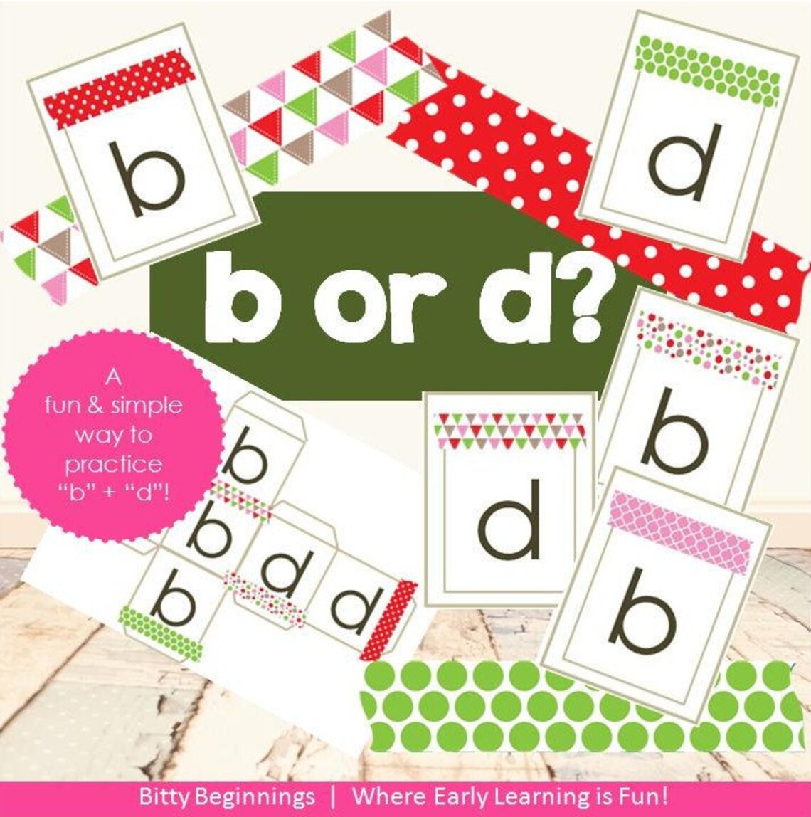 Christmas b or d letters alphabet flashcards letter | Etsy