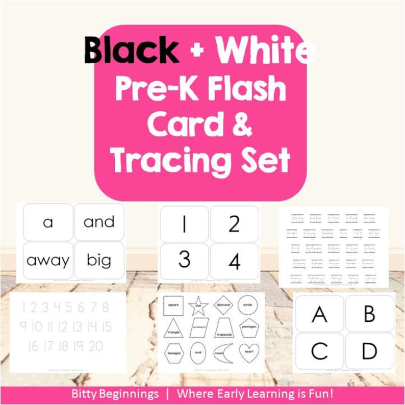 Black And White Printable Flash Cards